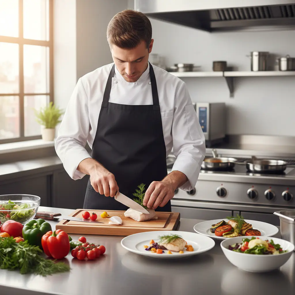 Chef preparing meals